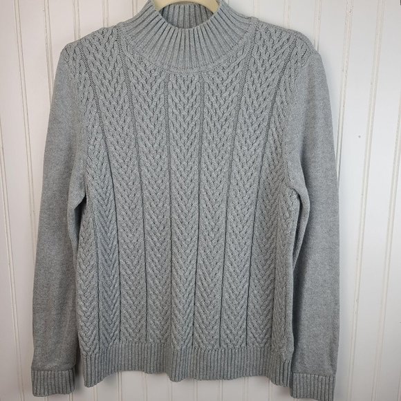 Croft Barrow Gray Cable Knit 
